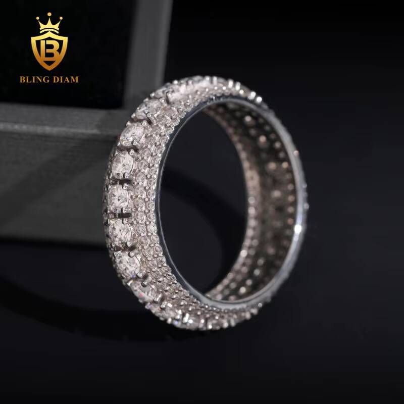 Fashion Hip Hop Jewelry 925 Sterling Silver Vvs Moissanite Pass Diamond Tester Vintage Wedding Rings for Men and Woman