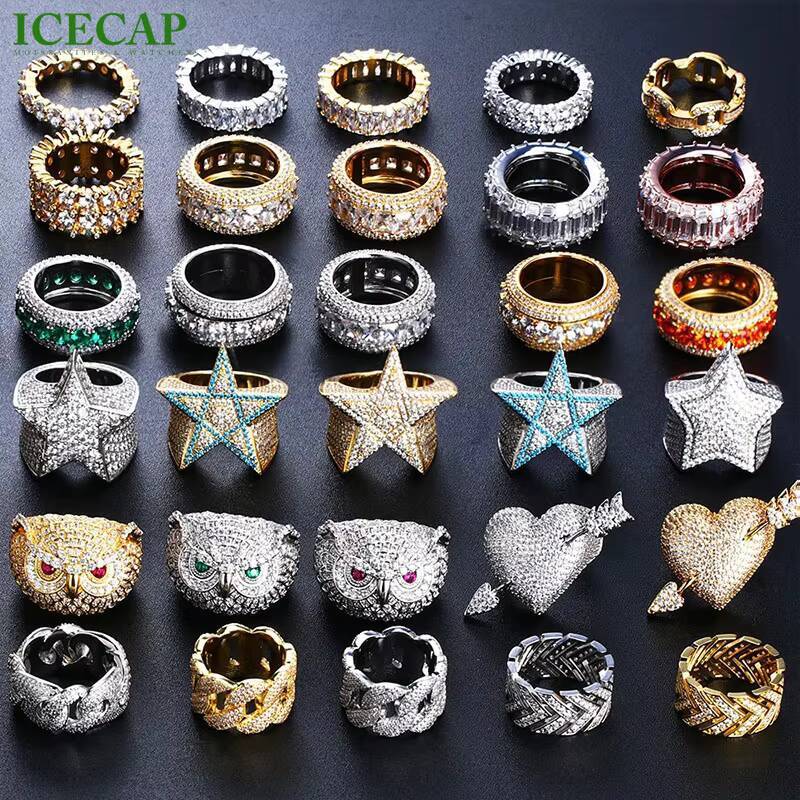 Custom Luxury Fashion Moissanite Rings Hip Hop Pop Jewelry Rings Vs Moissanite Engagement Rings for Men and Women