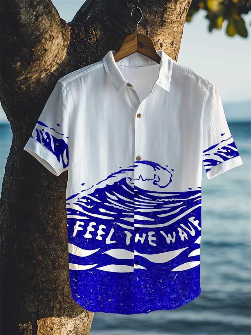 2025 Summer Fashion Stripe Printed Mens Printed Short sleeved Shirt Street Daily Business Casual Mens Shirt Top Y250819
