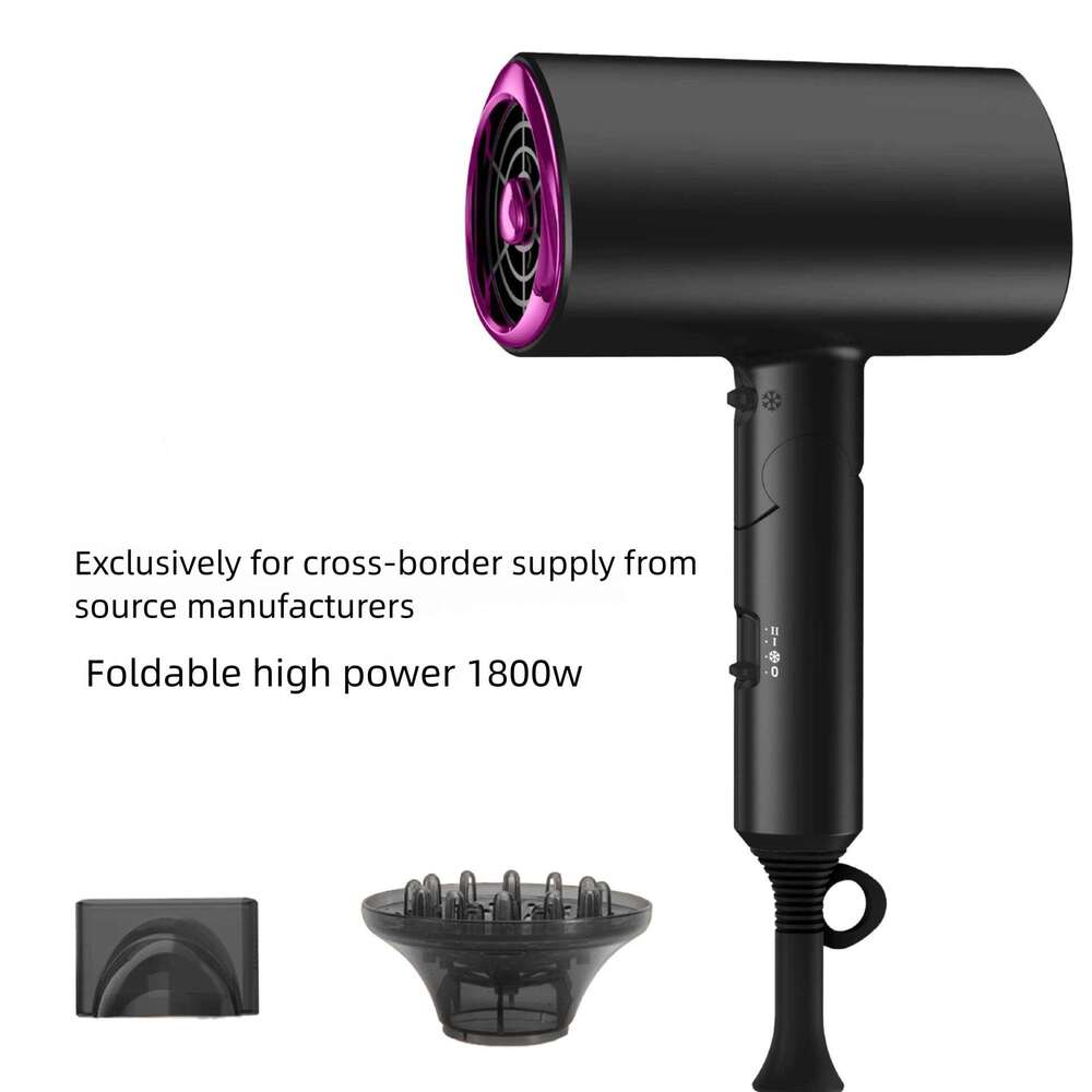 Household High Power 1800W Negative Ion Folding Hammer Dryer Hotel Hair Salon