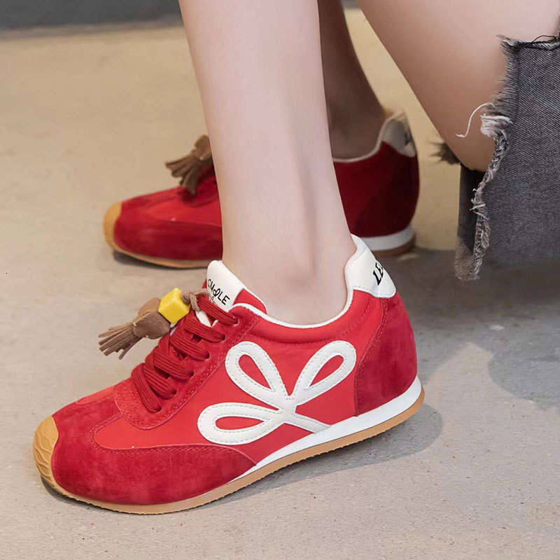 2025 Summer New Forrest Gump Thin Genuine Leather Breathable Height Increasing German Training Women Soft Sole Casual Sports Shoes