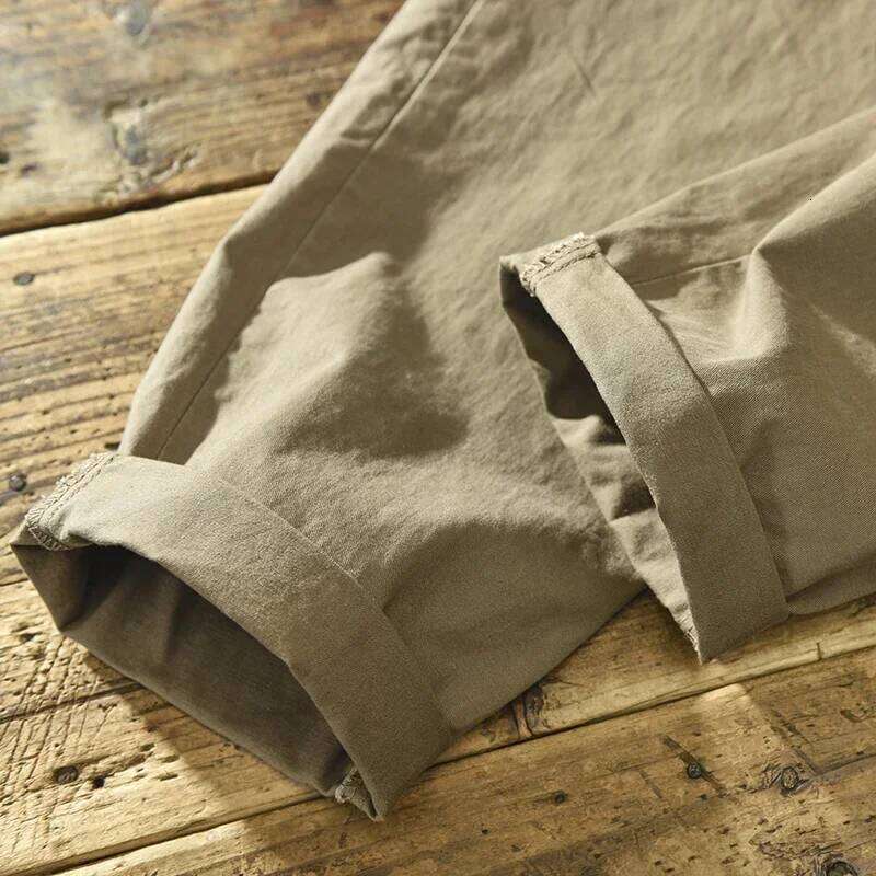 HIQOR 2024 Spring Autumn Pure Cotton Men Cargo Pants Korean Style Male Casual Loose Belt Mid Waist Man Trouser Plus Size 38