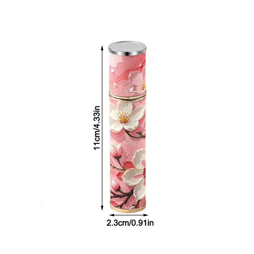 Fashion PU Leather Perfume Bottle 10ml Floral Cosmetic Container Leak-proof Empty Perfume Atomizer Bottle for Travel 250731