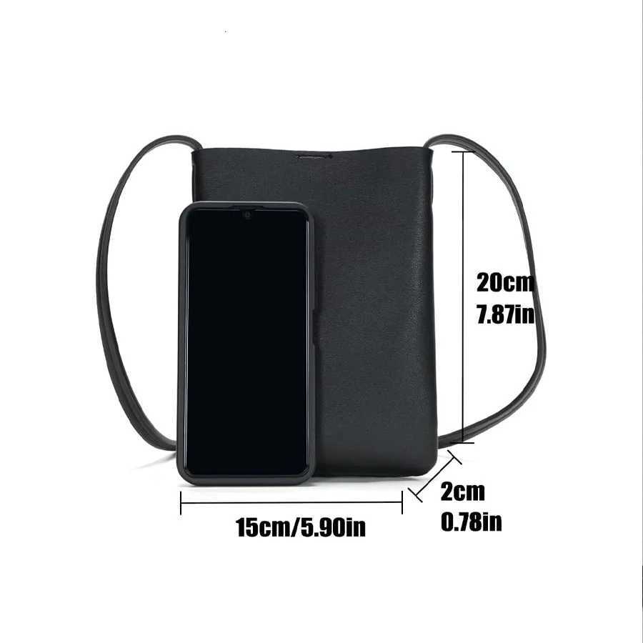 Women Leather Small Crossbody Bag Black Cell Phone Bag Lightweight Fashion Shoulder Bag Ladies Travel Purse Y250819