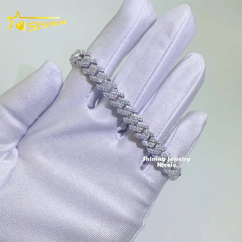 Wholesale Price Best Quality 925 Silver Custom Necklace Jewelry 8mm 10mm Iced Out Moissanite Cuban Link Chain