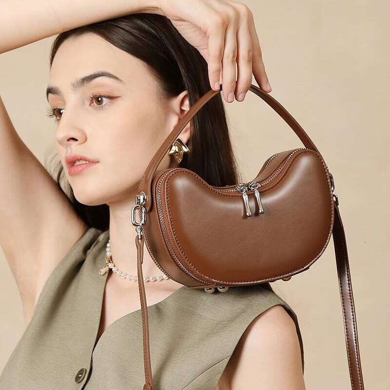 Designer Bags New Designer Top Handle Shoulder Ladies Handbags Smooth Genuine Leather Crescent Small Crossbody Bags For Women Luxury Bag