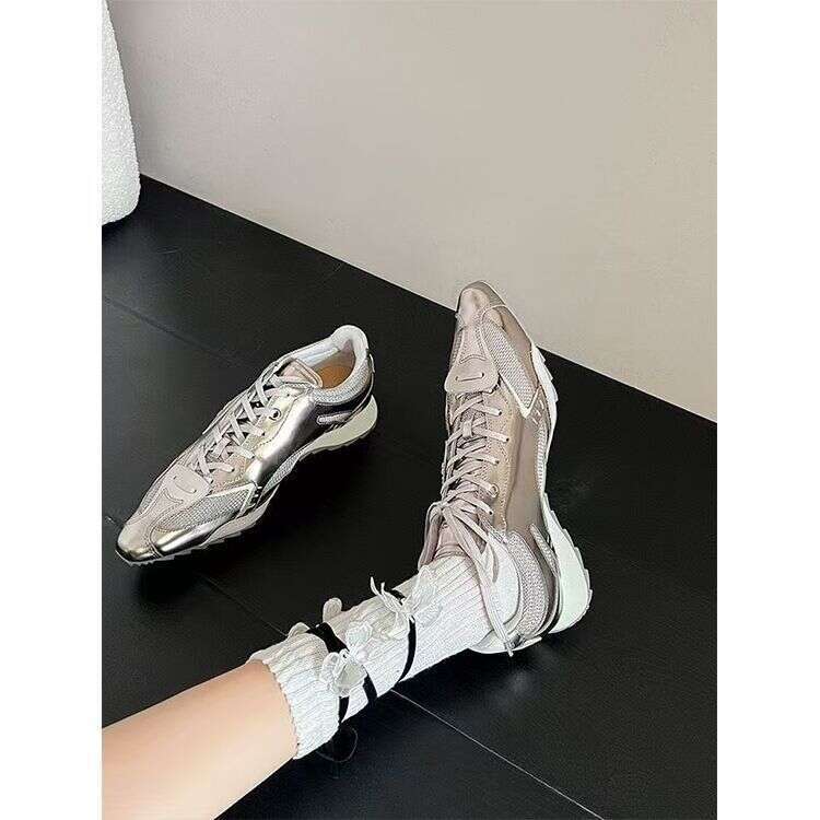 Women's Thick-Soled Versatile Casual Sneakers Asymmetric Tongue German Training Height Increasing Boxing Shoes 2025 New Model