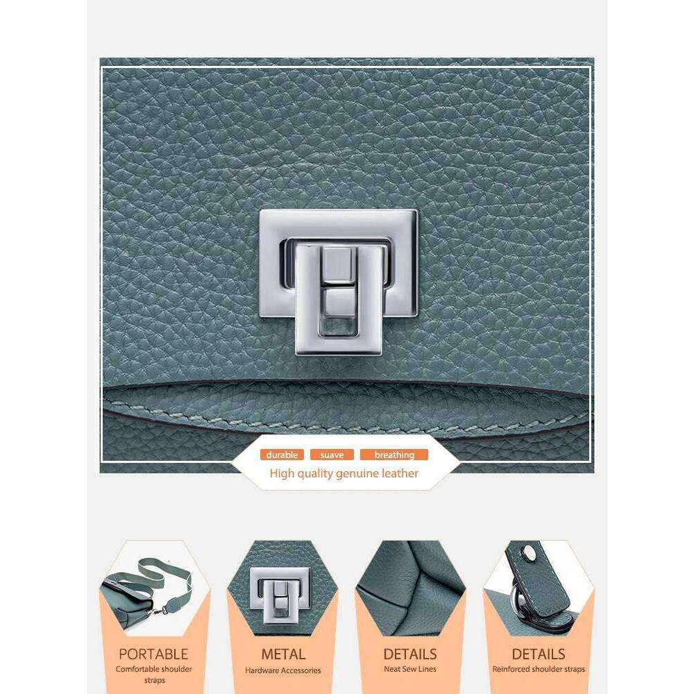 Zency Women Genuine Leather Top-handle Bag Envelope Bags Designer Shoulder Handbag Elegant Crossbody For Ladies