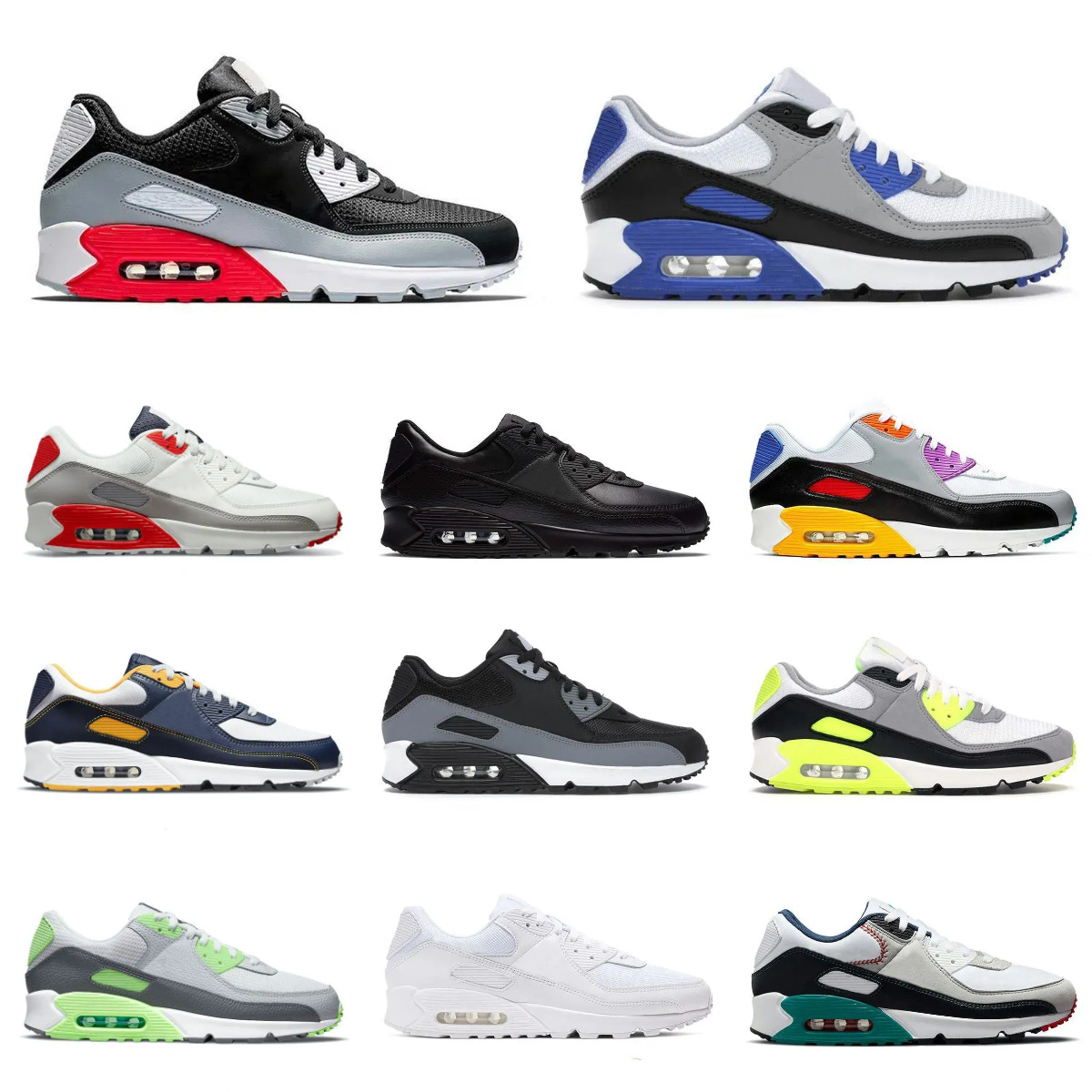 Trainers 90 Sports Casual Shoes Designer 90s Men Women Triple White Black Red Wolf Grey Infrared Tennis Running Shoe Recraft Leathers Mesh Laser Outdoor Sneakers B88