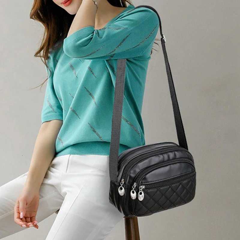 Neutral style shoulder bag for men and women. Multi-layered pockets made of PU material. Suitable for travel and gift giving. Y250819