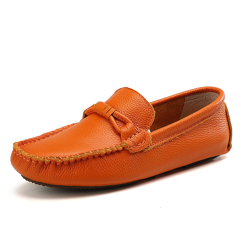 Live First Layer Cowhide Lazy Small Size Men's Casual Versatile Soft Surface Leather Loafers Driving Shoes ddmymoon