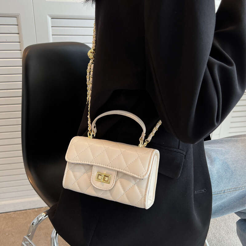Square Handheld for Women 2025 Korean INS Fashion Small Chanel Designer Style Quilted Chain High-end Bags Niche Crossbody Bag