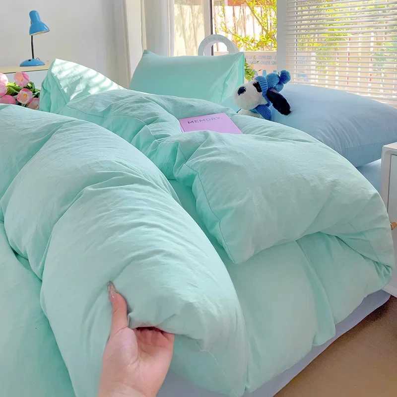 Teal Duvet Cover Queen Size Soft Green Blue Solid Comforter Cover Set 3 Piece Washed Polyester Bedding Set with Zipper Closure Y250819