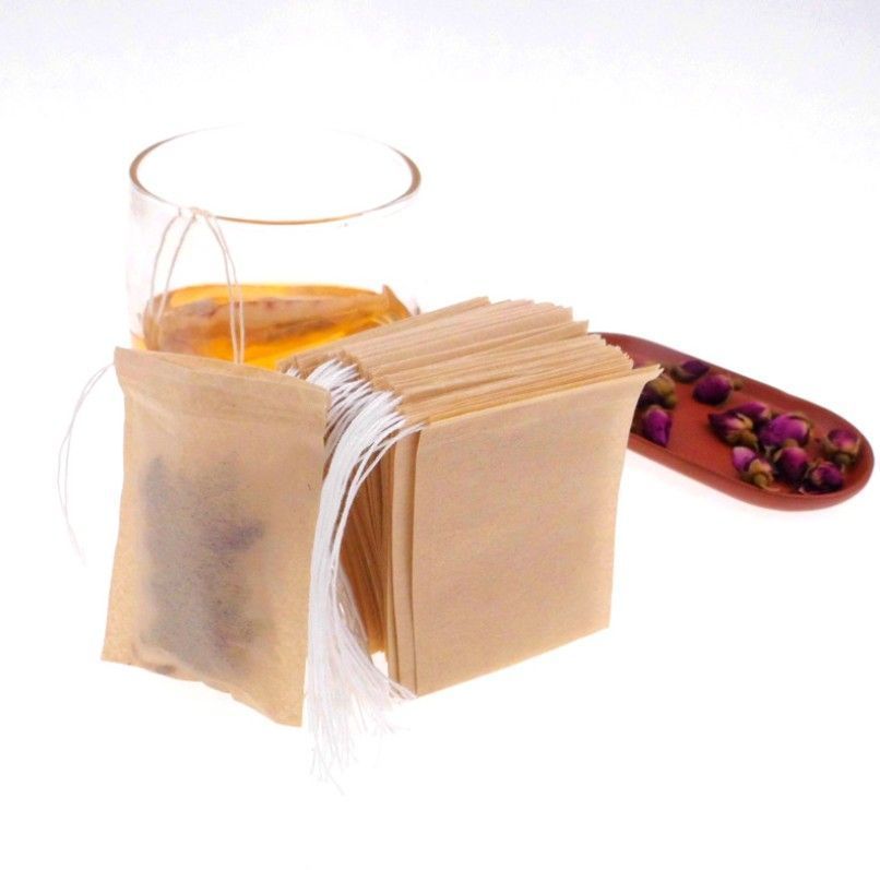 60 X 80mm Wood Pulp Filter Paper Disposable Tea Strainer Filters Bag Single Drawstring Heal Seal Tea Bags