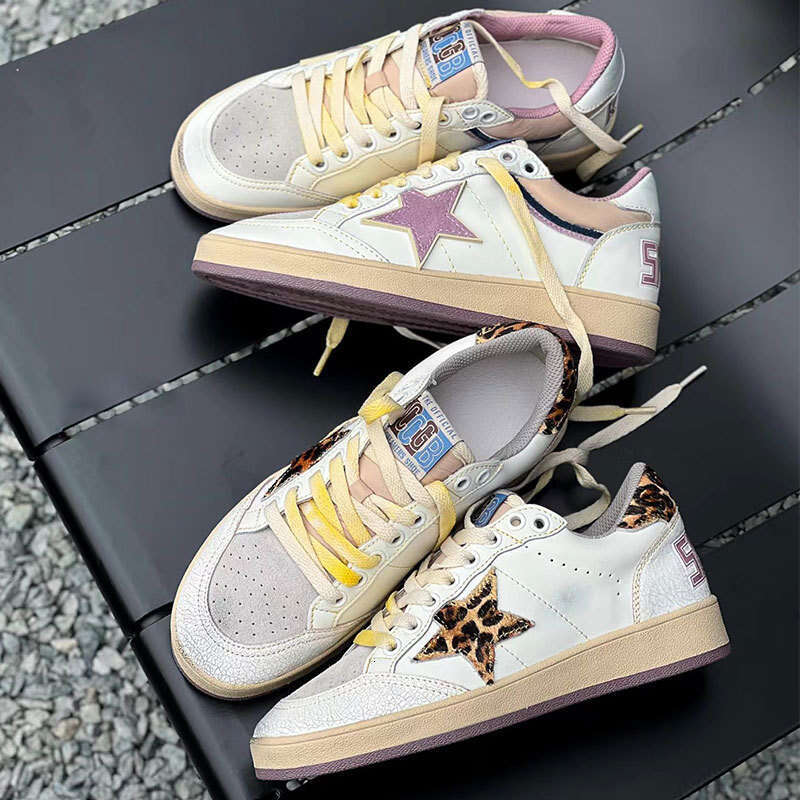 2025 Spring New Color Block Vintage Dirty Sneakers for Women with Hidden Wedge Casual Board Star Shoes