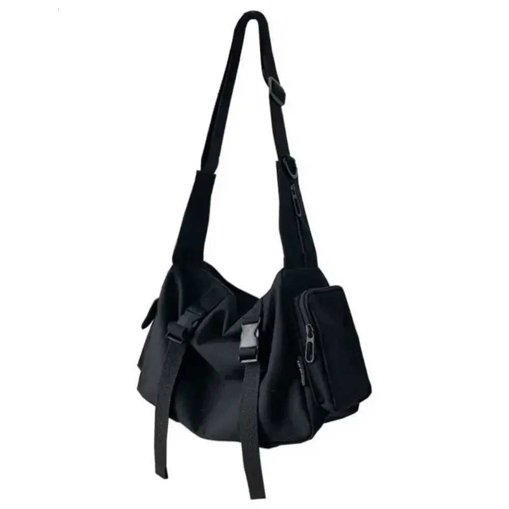 Japanese Harajuku Women Messenger Bag Solid Color Canvas Crossbody Bags Student Large Capacity Handbags Shoulder Bag Bolsos Sac Y250819