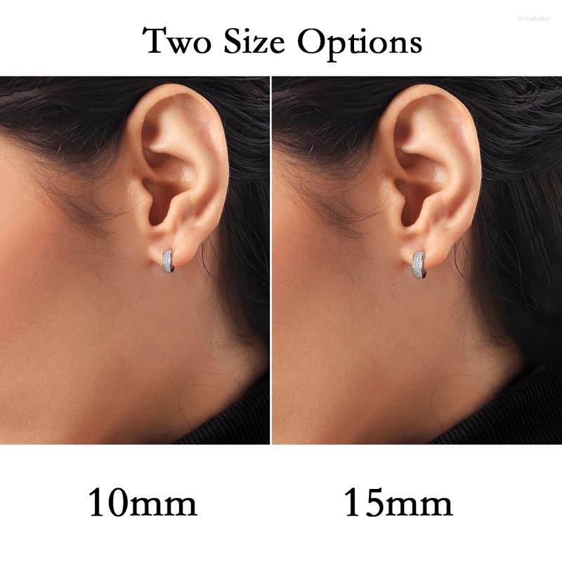 Hoop Earrings ANDH D Color VVS1 Moissanite Half Open For Women 925 Sterling Silver Circle Earring Piercing Ear Luxury Jewelry