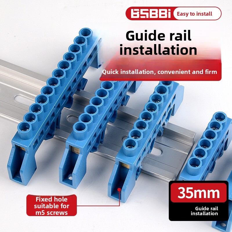 Bridge Type Terminal Block Ground Grounding Neutral Wire Connection Artifact High Current Copper Strip