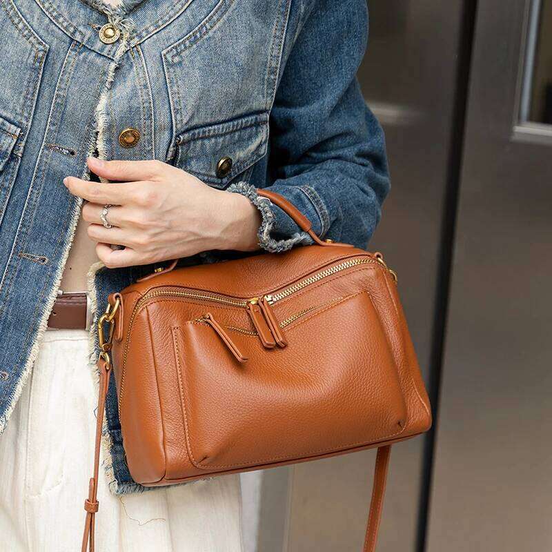 Designer Bags Natural Cow Genuine Leather Crossbody Bags Women Designer Handbags Purses Female Shoulder Messenger Soft Cowhide Pillow Bag Luxury Bag