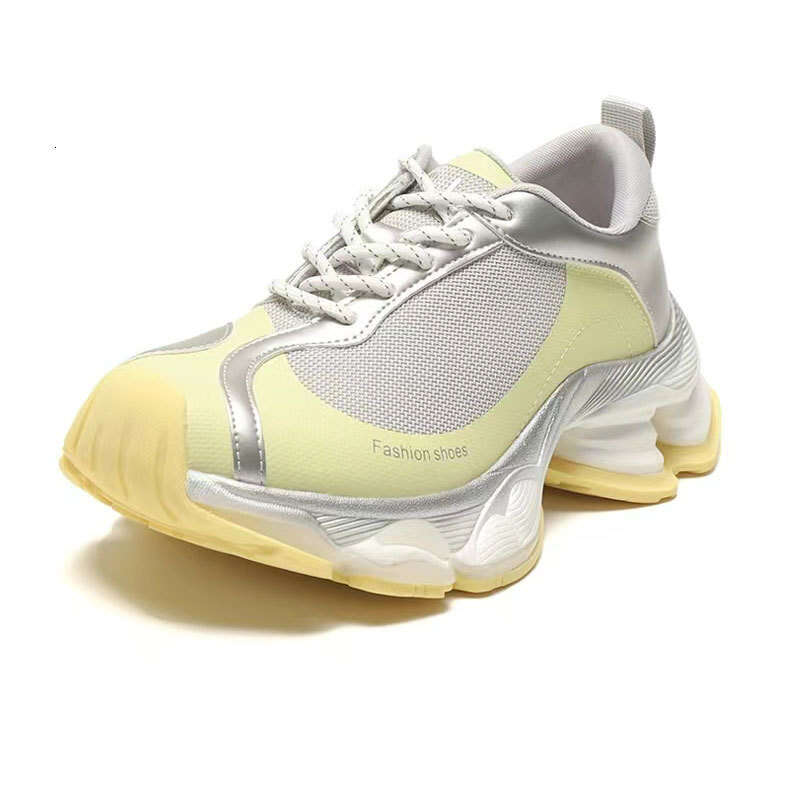 Paris Same Style Dad Shoes for Women 2025 New Spring Color Block Thick Sole Breathable Mesh Fashion Casual Sneakers