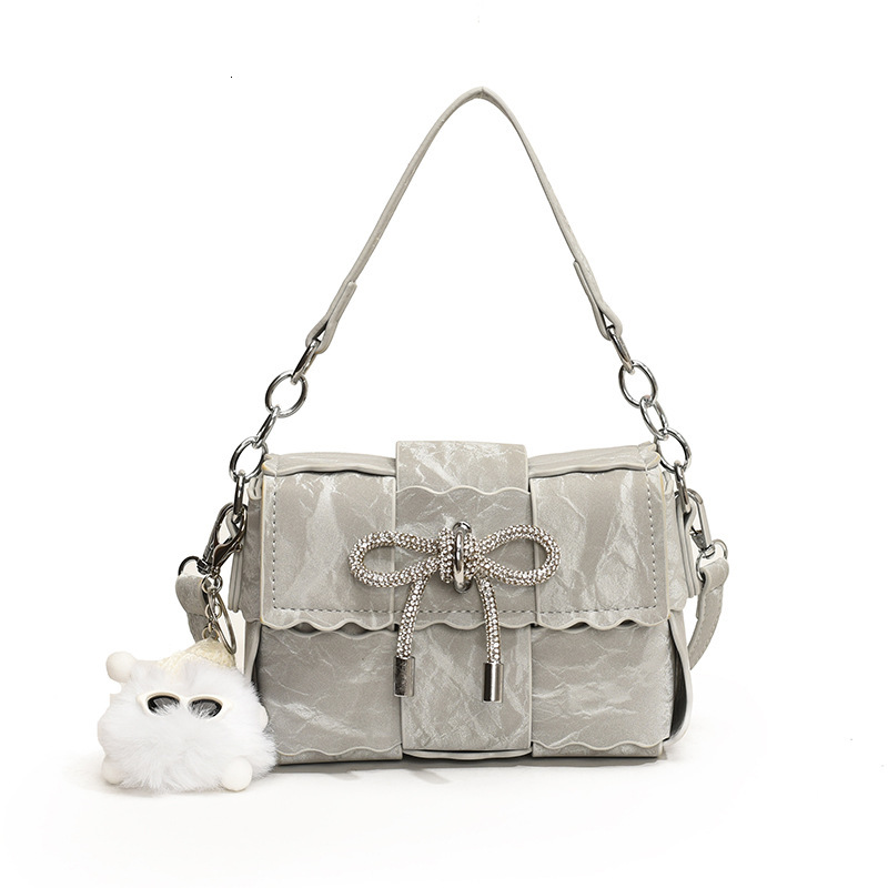 2025 Autumn New Fashion Bow Weaving Women's Crossbody Bag Simple Texture Small Square Bag Women's Crossbody Bag Designer Bag Women's Sh