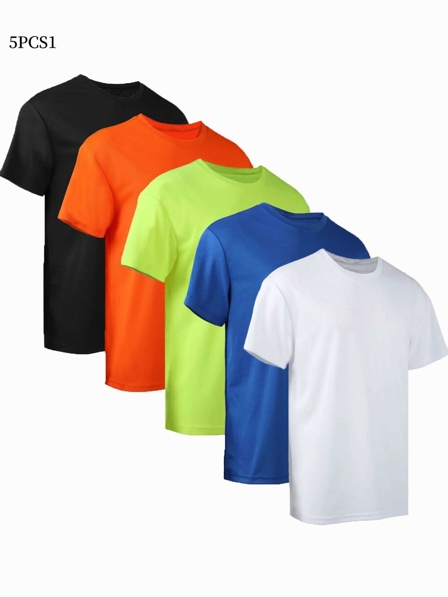 Five piece mens summer quick drying short sleeved top breathable comfortable lightweight sun resistant simple and versatile Y250819