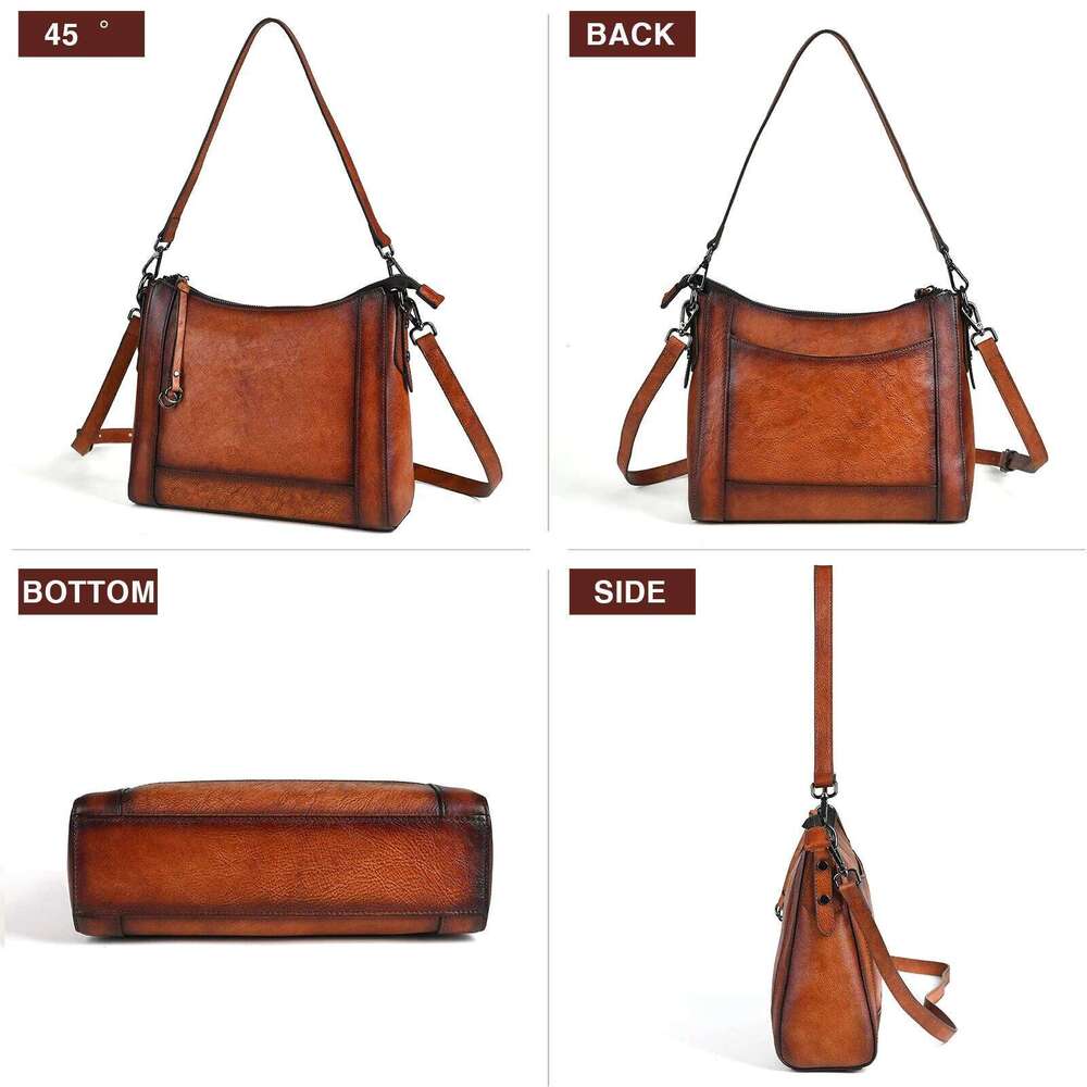 MOTAORA High Quality Genuine Leather Crossbody Bags For Women Satchel Purse Hobo Handbags Ladies Vintage Shoulder Bag 2025 New