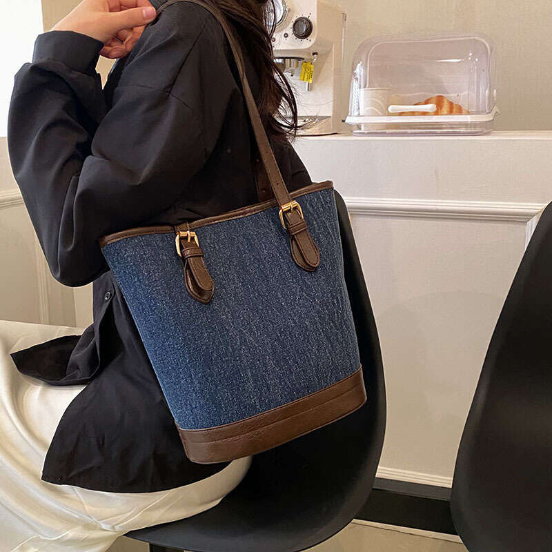 Large Denim for Bags Women 2025 Spring Summer Designer New Single Shoulder Trendy Handbag Commuter Tote Bag