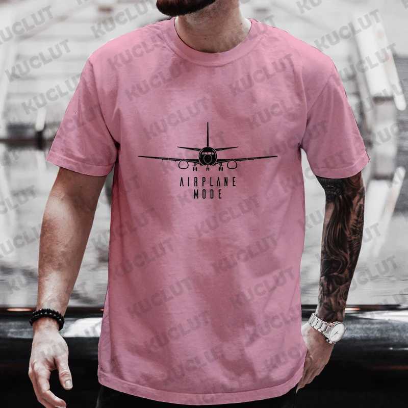 Shirts for Men Airplane Mode Travel T-shirts Traveler Vacation Tee Shirts Plane Pilot Tshirts Short Sleeve Clothing Mens Tops Y250819