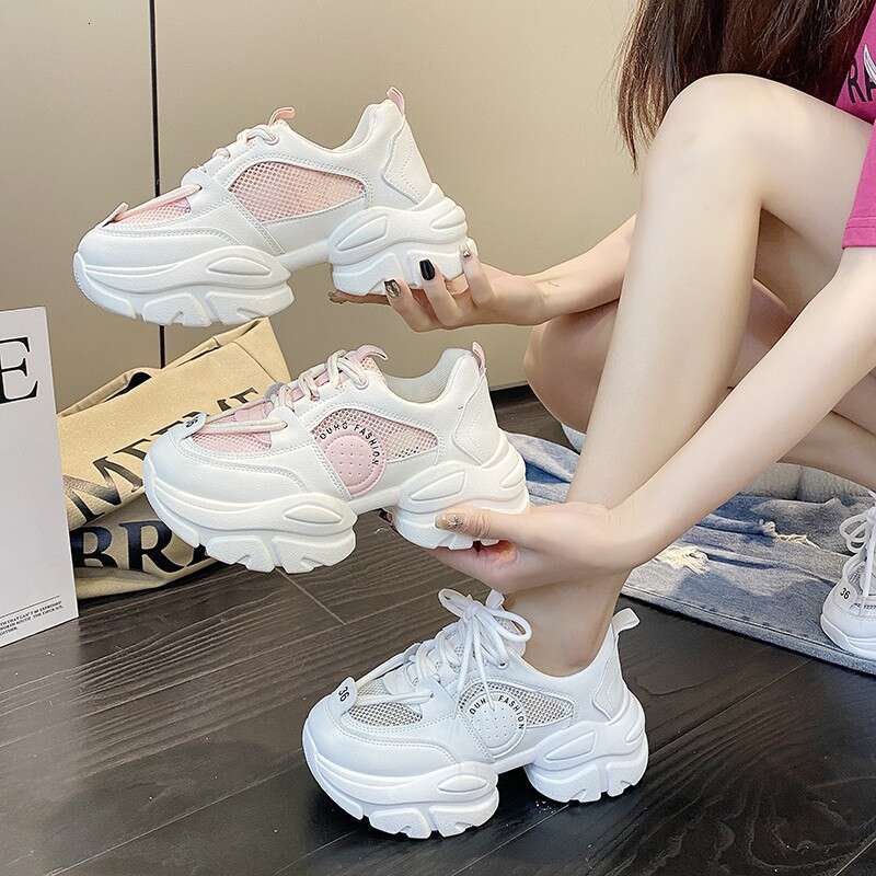 2023 Summer New Women's Breathable Mesh Dad Fashion Versatile Casual Sports Platform Thick Sole Trendy Shoes