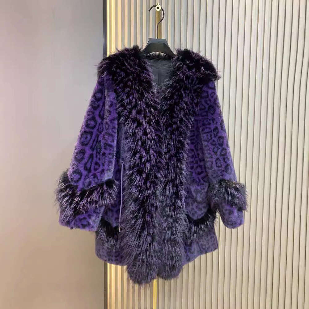 Autumn Winter Coat Winter New Long Thickened Loose Big Fur Collar Imitation Mink Integrated Warm Woolen Women's Clothing