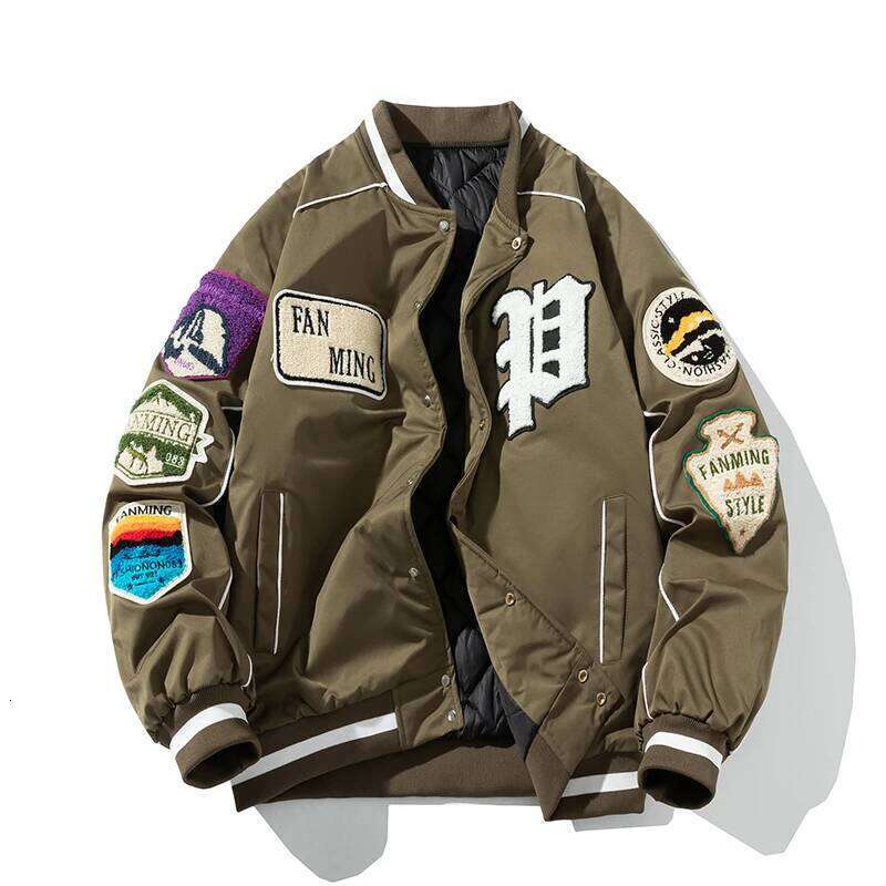 Winter Varsity Men Women Letter Badge American Baseball Jacket Street Fashion Hip Hop Coat Youth Couple Clothes Blue Red