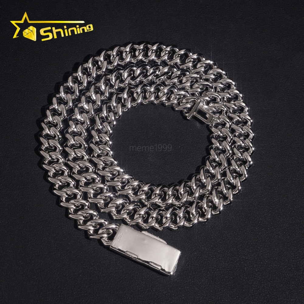 Local Stock Fast Shipping 10mm 925 Silver Iced Out Hip Hop GRA Certificate Moissanite Cuban Link Chain