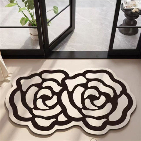 Camellia Bathroom Diatomaceous Earth Super Absorbent Non-Slip Carpet Toilet Shower Room Door Mat ddmythur