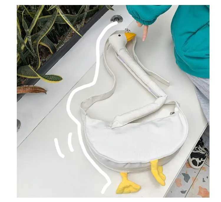 Wome Cute cartoon crossbody bag large capacity goose funny shoulder bag Y250819