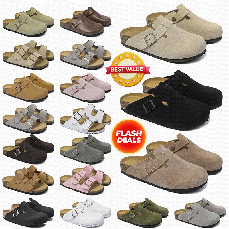 with box men women designer sandals clogs slippers slides leather sandal shoes mens suede slipper white black blue green red pink brown