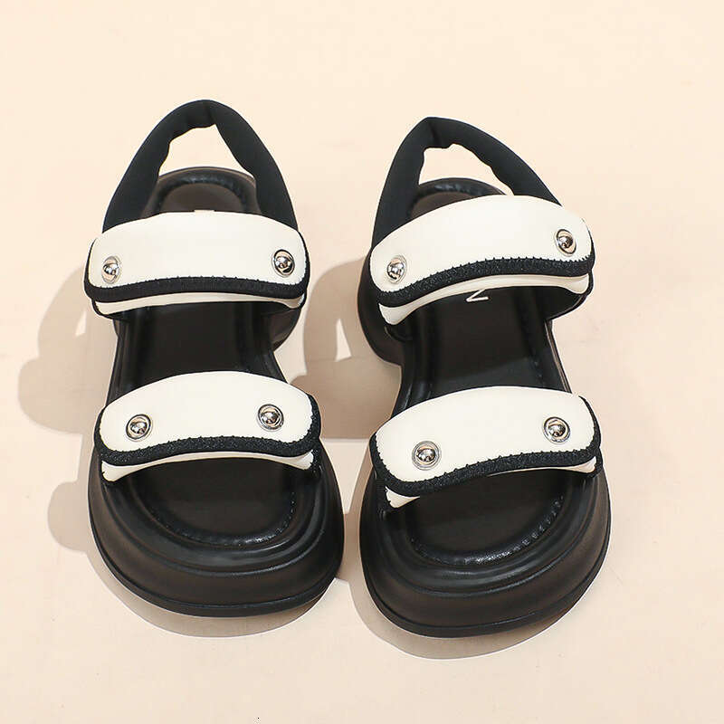 2023 Summer New Women's Outdoor Thick Height Increasing Casual Soft Sole Platform Beach Slide Sandals