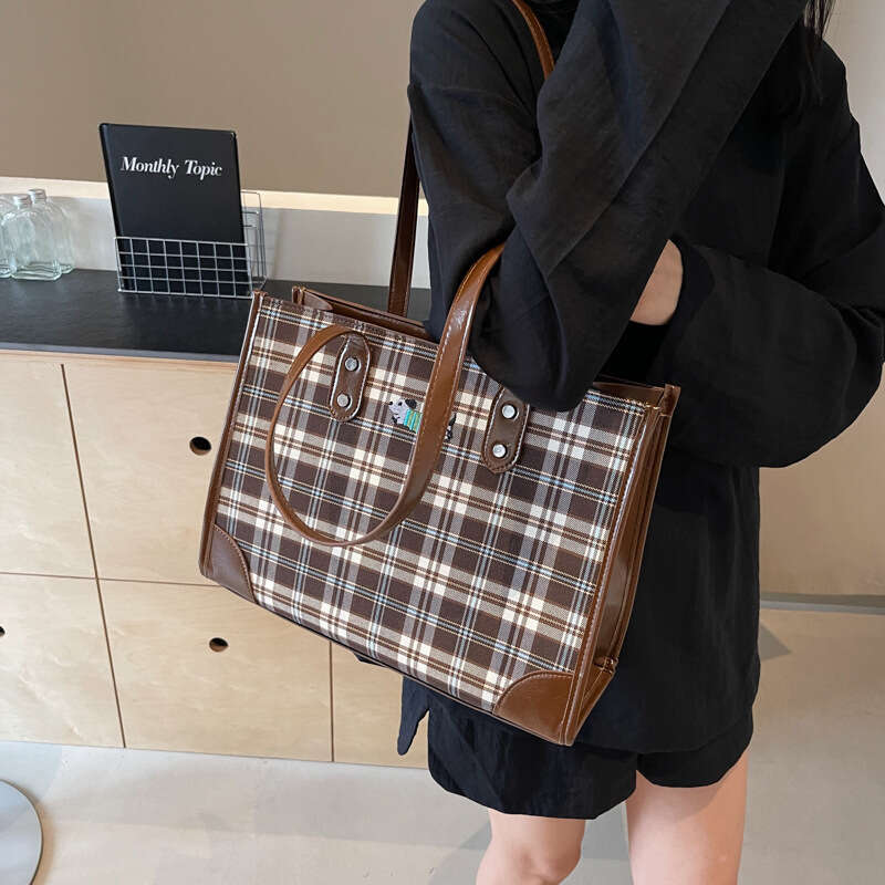 Version Korean Ins Trend Designer College Style 2025 New Color-Block Bags Striped Large Capacity Tote Fashion Women's Bag