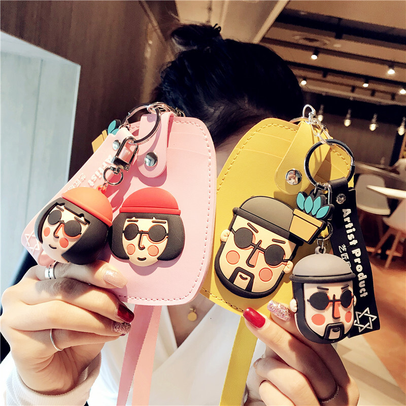 Free Shipping Designer Luxury Women's Card Bag Fashion Cartoon Hanging Neck And Chest Card Bag Campus Card Holder