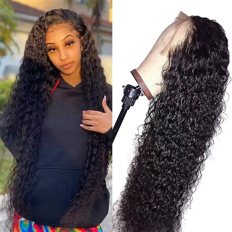 12~32 Inch Wavy Lace Front Human Hair 250% Water Wave Lace Front for Women Blonde Black Brown Synthetic Cosplay j13
