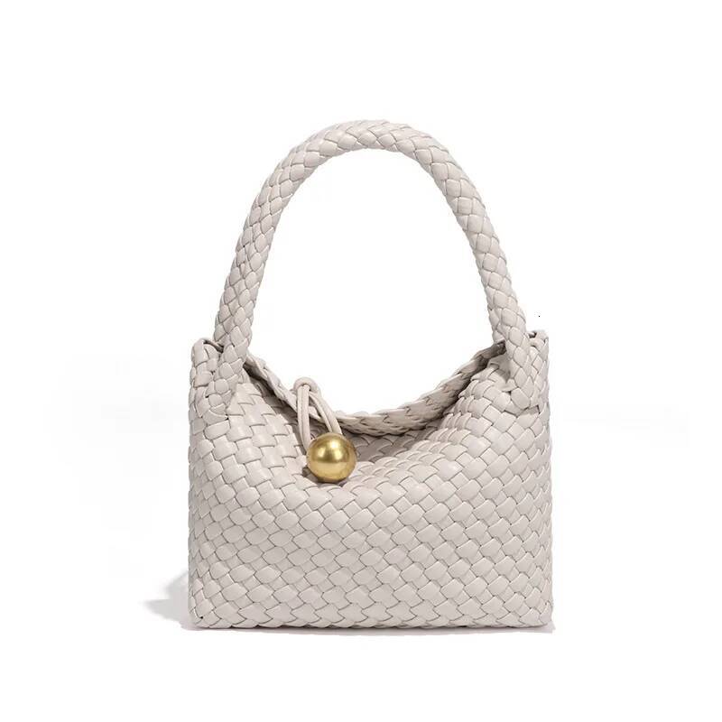 Autumn New Women s Shoulder Bag Women s Woven Shoulder Bag Autumn New Designer Foreskin Leather Handbag Woven Bag French Handheld Vegetable Basket Bag