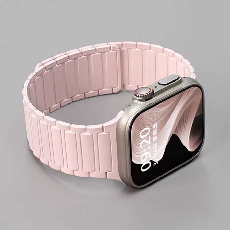 Zhang Jingyi Same Style Compatible with S9 iWatch 10 Strap Apple Watch 8 Magnetic Silicone Ultra