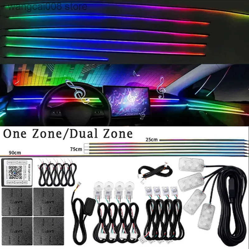 6/10/14/18 in 1 Led Car Ambient Lights RGB 213 64 Color Acrylic Strips Symphony Streamer Interior Rainbow Atmosphere Lamp Kit S250821