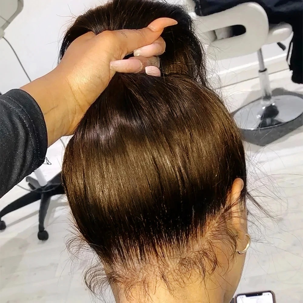 250 Density Chocolate Brown Preplucked Hairline 360 Full Wear And Go 30 Inch Straight Lace Front Wig Brown Wig Human Hair Wigs For Women