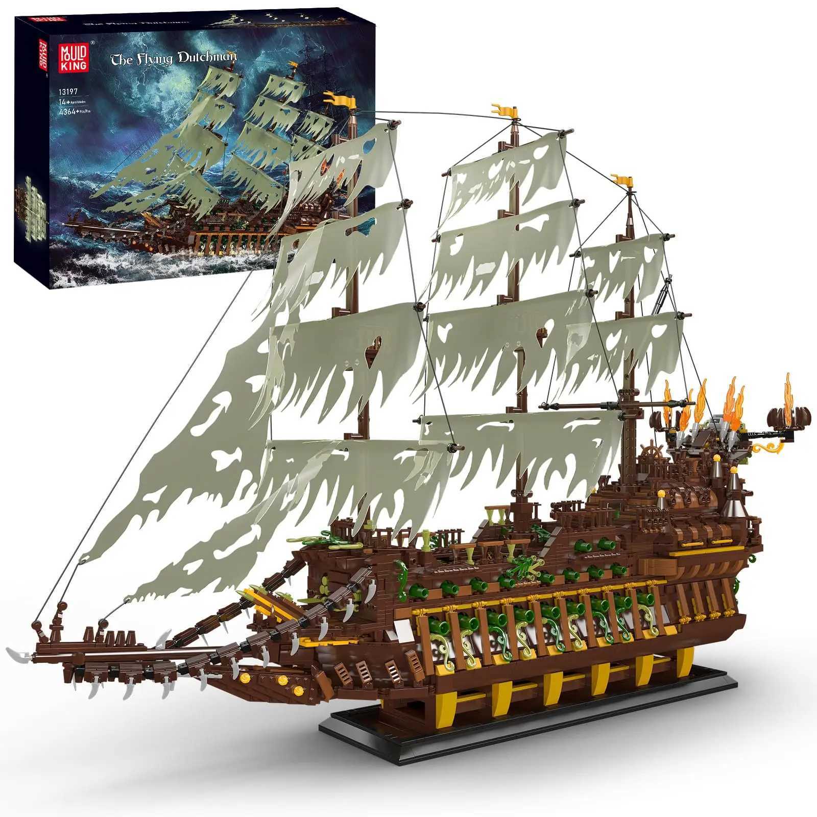 4364Pcs Flying Dutchman Pirate Ship Large Modar Sailing Building Blocks Sets MOC Movie Series Bricks Model Kids Toys Boys Gift C251111