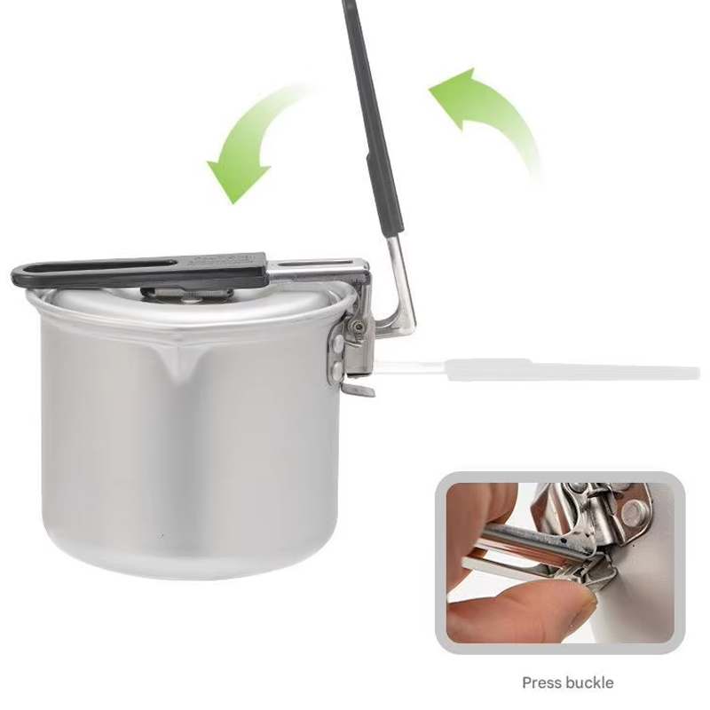 Portable Single Pot Dinnerware for Outdoor Mountain Camping Self-Driving Folding Pot Practical Features for Barbecue Boiling