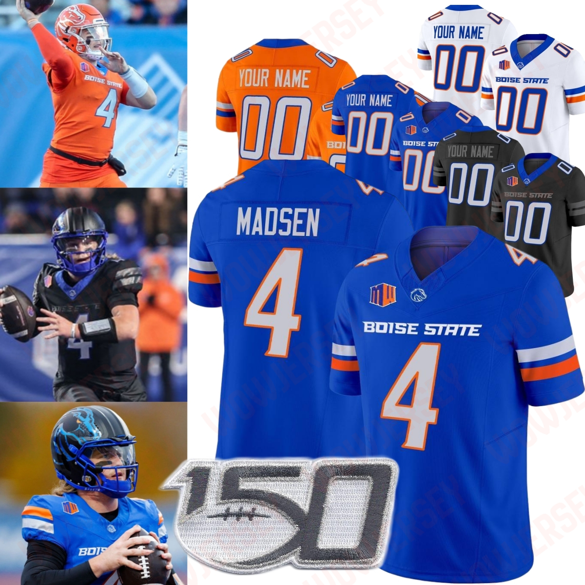 2025 Boise State Maddux Madsen Football Jersey Sire Gaines Latrell Caples Chris Marshall Chase Penry Matt Lauter Kage Casey Zach Holmes Mason Randolph Ashton Jeanty