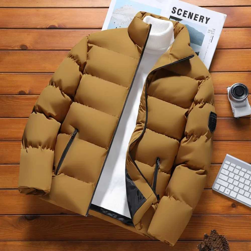 Men Autumn Winter Stand Collar Parka Jacket Cotton Padded Jackets Men Fashion Clothing 2023 Trends New Puffer Jacket X250821