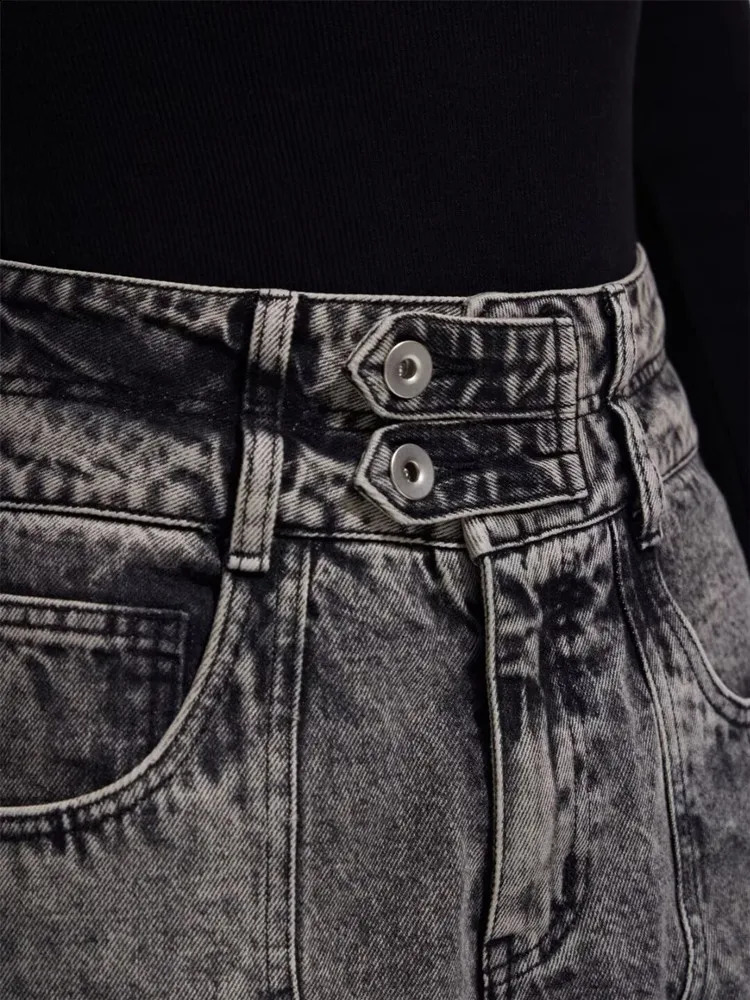 2025 Cyber Y2K Streetwear Washed Grey Baggy Cargo Jeans Pants For Men 90S Vintage Clothes Wide Leg Zipper Gothic Denim Trousers 250821