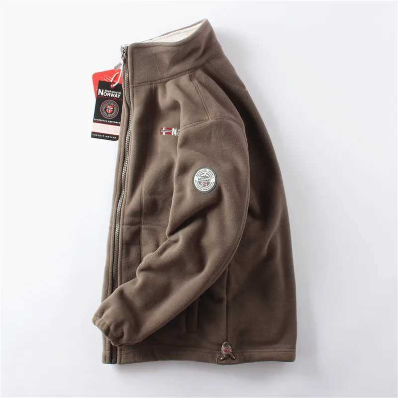 New Winter Thickened Mens Polar Fleece Jacket Stand Collar Plus Size Outdoor Overcoat Warm Norway Jacket Classic Outerwear W250821